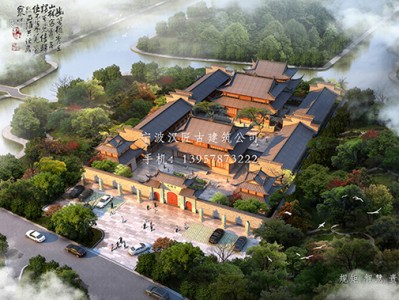 寺庙设计效果图到实景，古建公司高度还原